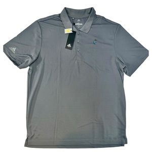 NEW!  Adidas Gray Golf Short Sleeve Polo Shirt w/ Cattail Logo Men’s Size Large
